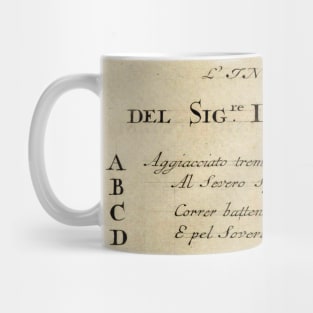 Vivaldi | Winter | Original handwritten text by Antonio Vivaldi | The four Seasons Mug